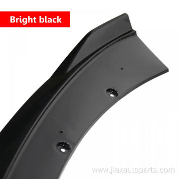 Black front bumper split spoiler lip 3pcs